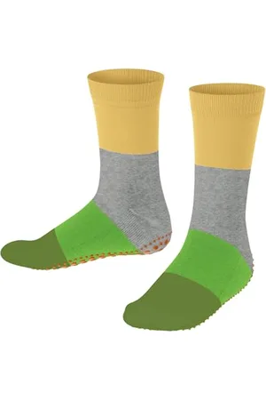 Falke Unisex Kids Summer K HP Cotton Grips On Sole 1 Pair Grip socks, Yellow (Banana 1410), 3-5.5