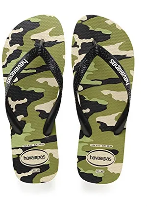 Havaianas Top Camu, Unisex Adults’ Flip Flops, Multicolour (Beige/Black 9446), 8.5 UK (43/44 EU)