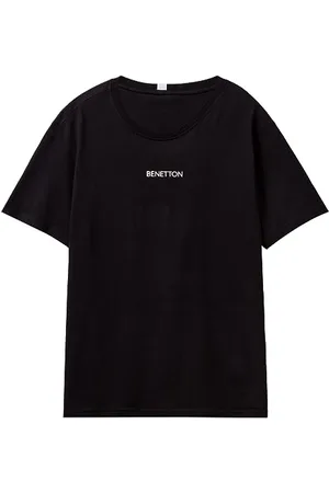 Benetton T-Shirt M/L 30964M019 Parte Superiore del Pigiama, Nero 100, S Uomo
