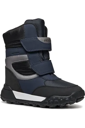 Geox J TREKKYUP BOY B ABX Snow Boot, Navy/Silver, 3.5 UK