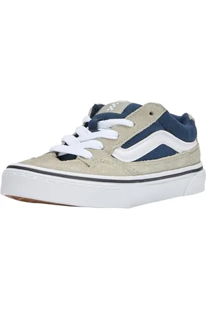 Vans Caldrone Sneaker, Suede/MESH Grey/Blue, 4 UK Child