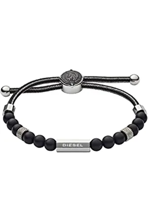 Diesel Bracelet for Men Beads, 16.5cm-25cm black Semi-Precious Bracelet, DX1151040
