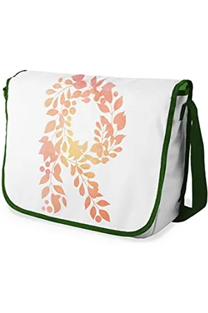 Bonamaison Digitally Printed Messenger School Bag with Khaki Strap for Students, Cross Body Bag, Courier Bag, Shoulder Bag for School, Back to School, Size: 29x36 Cm