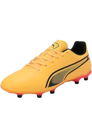 PUMA Unisex Adults King Match Fg/Ag Soccer Shoes, Sun Stream- Black-Sunset Glow, 10.5 UK