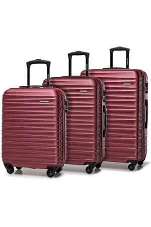 Wittchen Travel Suitcase Carry-On Cabin Luggage Hardshell Made of ABS with 4 Spinner Wheels Combination Lock Telescopic Handle Groove Line Set of 3 suitcases