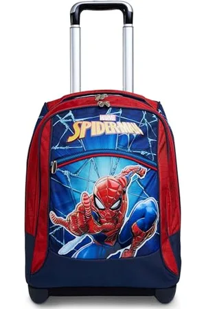 7 for all Mankind Spider Man - Double Compartment Trolley with Fixed Trolley, Red and Blue