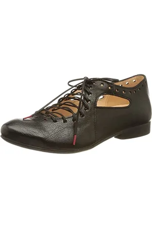 Think! Damen GUAD2 chromfrei gegerbte nachhaltige Halbschuhe, Schwarz 0000