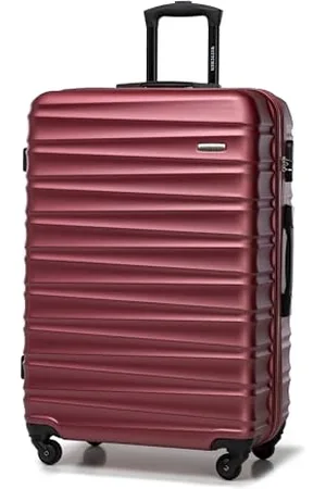 Wittchen Travel Suitcase Carry-On Cabin Luggage Hardshell Made of ABS with 4 Spinner Wheels Combination Lock Telescopic Handle Groove Line Size Large Suitcase