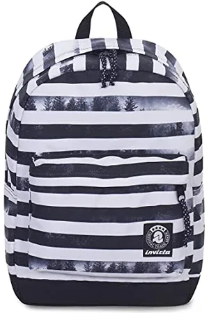 Invicta S.P.A. Backpack - Carlson - Black and White - Padded Laptop Pocket - American 27 L, One Size