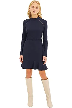 Trendyol Women Midi Skater Fitted Woven Dress