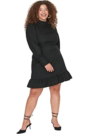 Trendyol High Neck Skirt Frilly Woven Dress TBBAW23AH00038