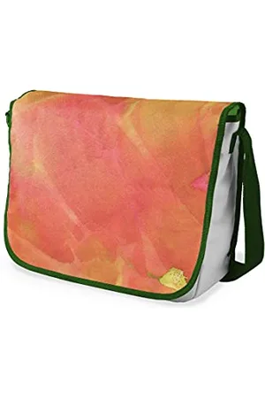Bonamaison Digitally Printed Messenger School Bag with Khaki Strap for Students, Cross Body Bag, Courier Bag, Shoulder Bag for School, Back to School, Size: 29x36 cm