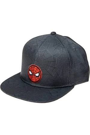 Marvel Comics Mens Spiderman Character Costume Embroidered/Printed Snapback Flatbrim Baseball Cap Hat, , One Size