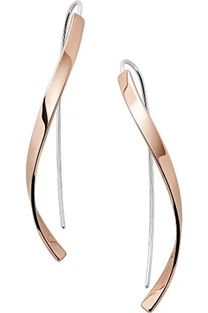 Skagen Earrings for Women Kariana, Drop Length: 50mm Width: 3mm Thickness: 1mm Rose Gold Stainless Steel Earrings, SKJ1328791