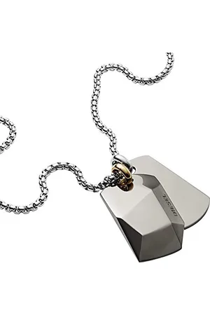 Diesel Necklace for Men Double Dogtags, 60cm+5cm Stainless Steel Necklace, DX1143040