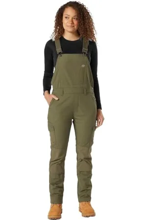 Dickies Overalls for Women, Rinsed Utility Bib Overalls, Boyfriend Fit, , S