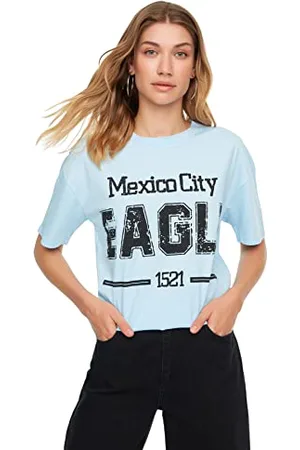 Trendyol Women Oversize Basic Crew Neck Knit T-Shirt