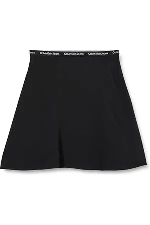 Calvin Klein Women Skirt Logo Elastic Mini, Black , 3XL