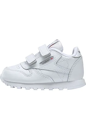 Reebok Unisex Baby Classic Leather 2V Sneaker, White/Carbon/Vector Blue, 7 UK Child