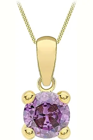 Amazon 9ct Gold February Birthstone Pendant Necklace (previously Amazon Collection)