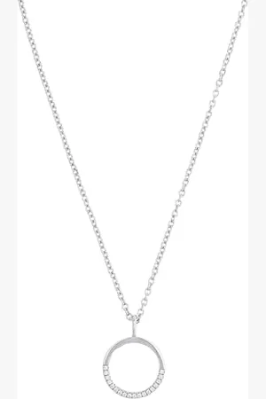 QS by s.Oliver Necklace with pendant 925 Sterling woman necklace, with zirconia synth., 42+3 cm, , comes in jewelry gift box
