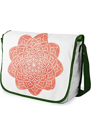 Bonamaison Digitally Printed Messenger School Bag with Khaki Strap for Students, Cross Body Bag, Courier Bag, Shoulder Bag for School, Back to School, Size: 29x36 Cm