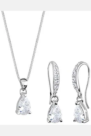 Elli Jewelry Set Ladies Drop Pendant Sparkling with zirconia crystals in 925 sterling silver