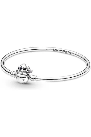 PANDORA Disney Stitch sterling silver bangle with black, blue and purple enamel, 19