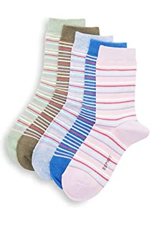 ESPRIT Unisex Kids Multi Stripe 5-Pack Socks, Cotton, , 12-2.5 (Pack Of 5)