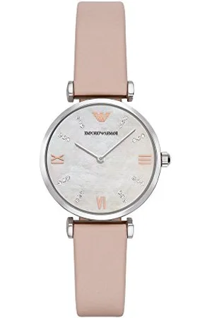 Emporio Armani Watch for Women, Two Hand Movement, 32 mm na Stainless Steel Case with a Leather Strap, AR8039