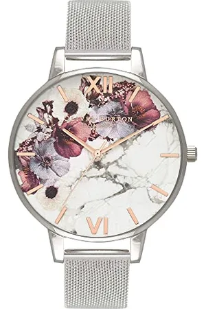 Olivia Burton Analogue Quartz Watch for women with Silver Stainless Steel mesh bracelet - OB16MF09