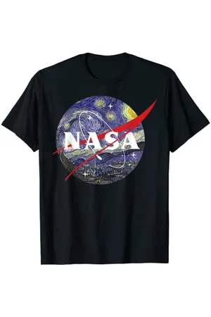 Nasa Van Gogh Starry Night Style Logo Graphic T-Shirt