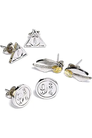 The Carat Shop Official Harry Potter Stud Earring Set Snitch/Deathly Hallows/Platform 9 3/4