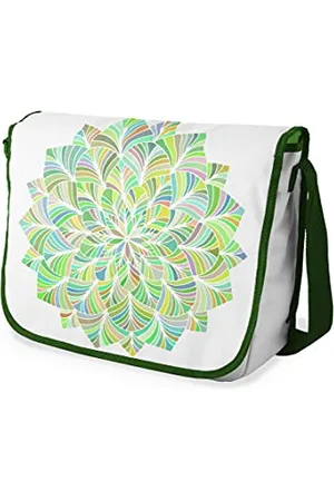 Bonamaison Digitally Printed Messenger School Bag with Khaki Strap for Students, Cross Body Bag, Courier Bag, Shoulder Bag for School, Back to School, Size: 29x36 cm