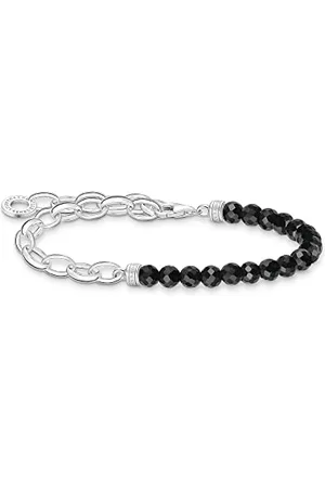 Thomas Sabo Bracelet with black beads 925 sterling A2098-130-11-L19