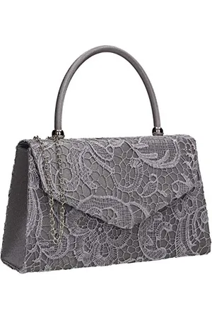 Swankyswans Womens Kendall Lace Smart Elegant Clutch Grey