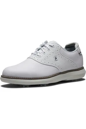 FootJoy Traditions Juniors Golf Shoe, White/White/Grey, 3 UK Child