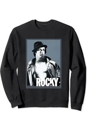 ROCKY Leather Jacket and Fedora with Logo Sweatshirt