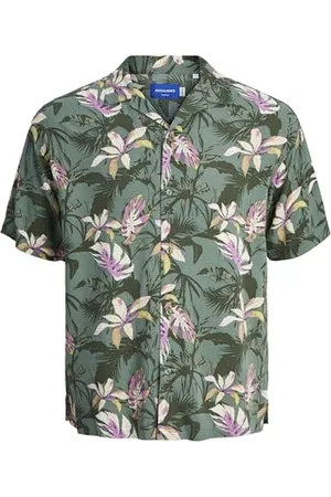 JACK & JONES Mens Tampa Printed Short Sleeve Shirt L
