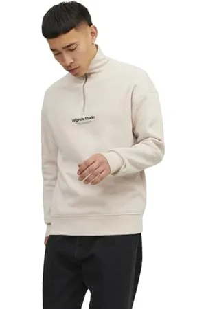 JACK & JONES Mens Jorvester Zip Sweatshirt Moonbeam XXL