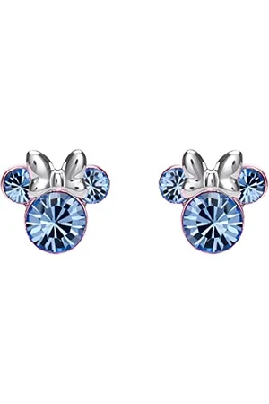 Disney Minnie Mouse Blue December Birthstone sterling silver Crystal Earrings E905162RDECL