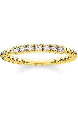 Thomas Sabo Ring balls with white stones plated silver TR2323-414-14-48