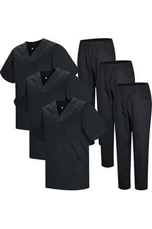 MISEMIYA Pack * 3 Sets - Unisex Sanitary Uniform Medical Sanitary Uniforms Sanitary Sets 3-817-8312 - Small