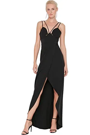 Trendyol Women Maxi Wrapover Fitted Woven Evening Dress