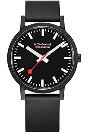 Mondaine Essence MS1.41120.RB - Mens Watch 41mm - Official Swiss Railways Wrist Watch Renewable Material Strap - 30m Water Resistant Sustainable - Watches for Men