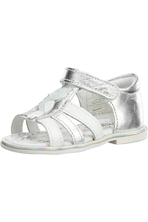 Primigi Baby Girls Phd 19127 Sandal, Argento/Bianco, 2 UK Child