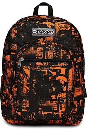 7 for all Mankind Freethink School Backpack – Black and – Double Compartment with USB Charging Port – Boy, , 33 x 44 x 20 cm, Rucksack Backpacks