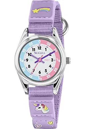 Tikkers Girls Analogue Classic Quartz Watch with Textile Strap TK0148