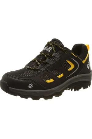 Jack Wolfskin Unisex Vojo Texapore Low K Walking Shoe, Black/Burly Yellow, 3/4 UK