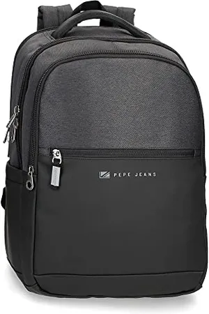 Pepe Jeans Jarvis Adaptable Laptop Backpack 15.6" Black 31 x 44 x 15 cm Polyester with Faux Leather Details 20.46L